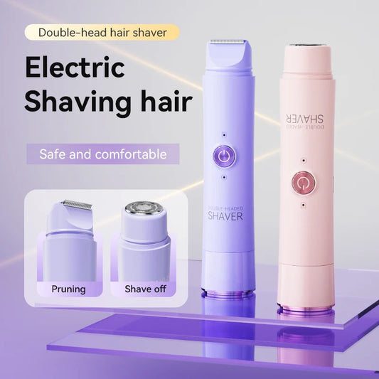 Double Head Electric Epilator Women Rechargeable Painless Hair Remover Shaver for Body Private Areas Bikini Gentle Trimming