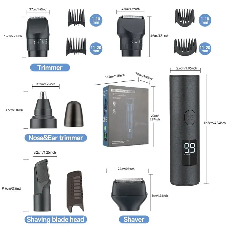 Beard Trimmer for Men Professional Electric Foil Shaver & Hair Clippers, 5-in-1 Mens Grooming Kit Body Shaver Groomer Waterproof