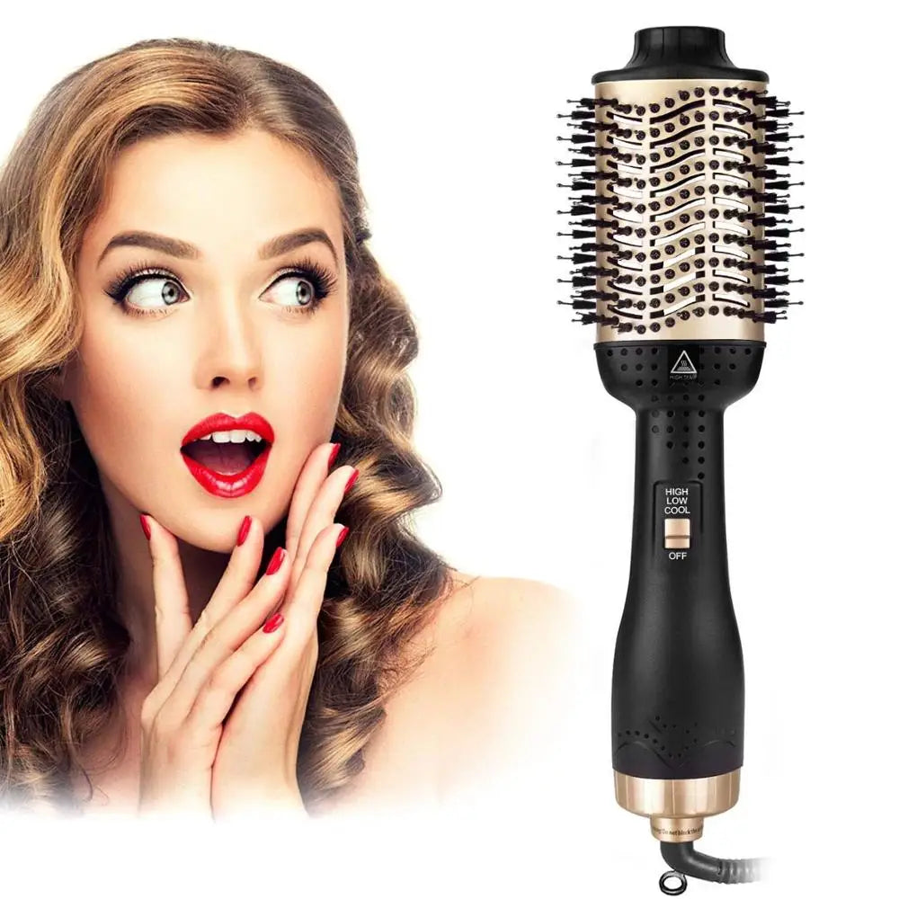 Hot Air Brush Straightener Comb Anti-frizz Negative Ion Generator Straightening And Curling Blow Dryer Multifunctional Brush