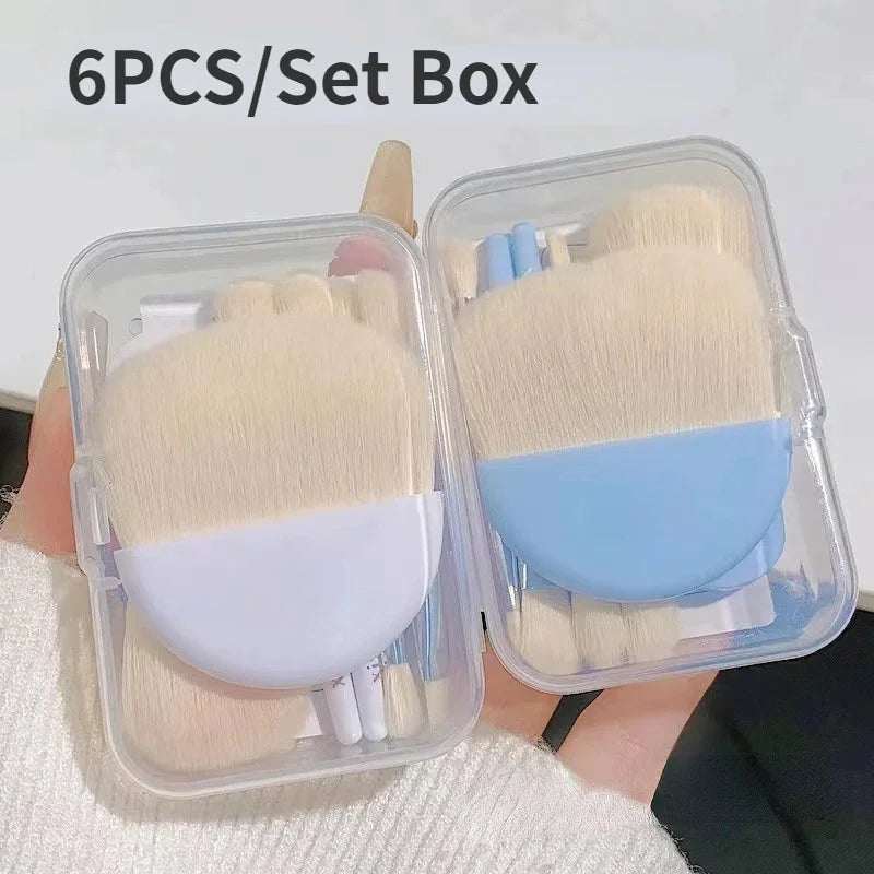 6-Piece Mini Makeup Brush Set with Box