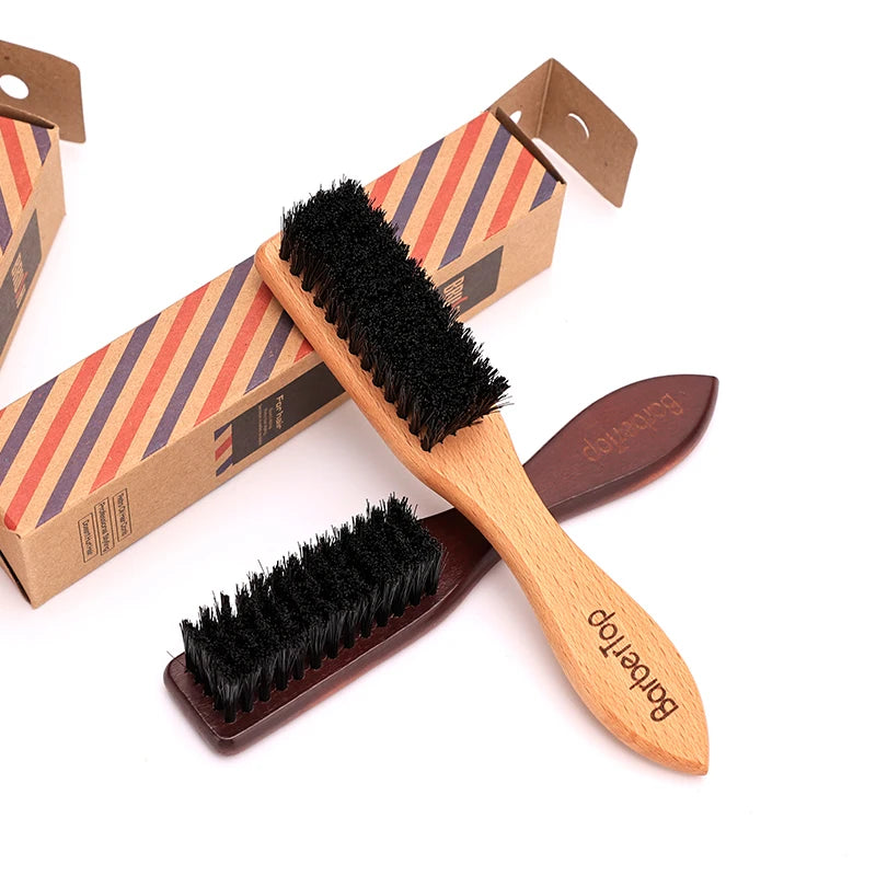 Barbertop Men Beard Brush Wooded Handle Soft Hair Cleaning Brush Broken Hair Remove Comb Hairdressing Neck Duster Barber Tools