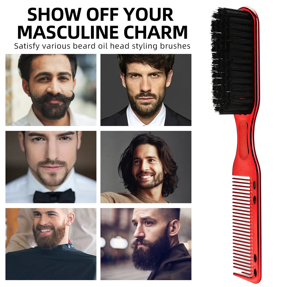 8 color Barber Beard Comb Two-sided Men's Shaving Brush Beard Brushes Salon Hairdressing Hair Styling Tool