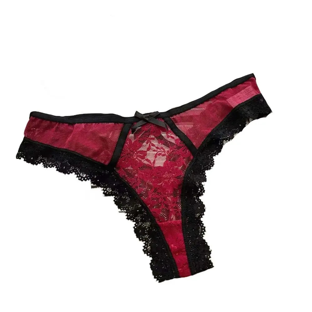Breathable Patchwork Mesh Floral Bowknot Panties