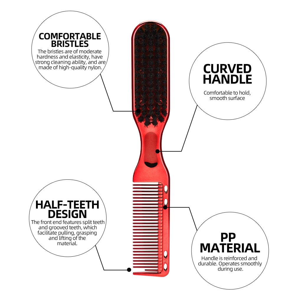 8 color Barber Beard Comb Two-sided Men's Shaving Brush Beard Brushes Salon Hairdressing Hair Styling Tool