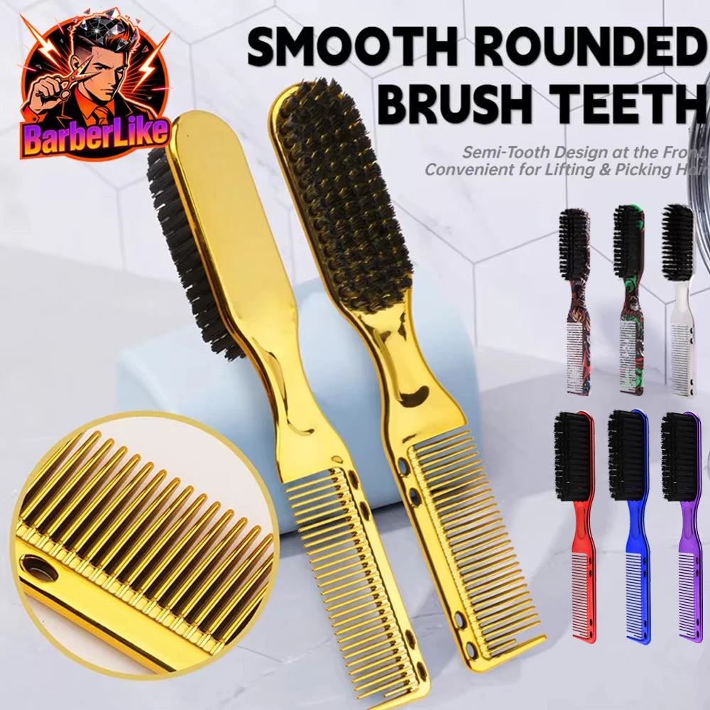 8 color Barber Beard Comb Two-sided Men's Shaving Brush Beard Brushes Salon Hairdressing Hair Styling Tool