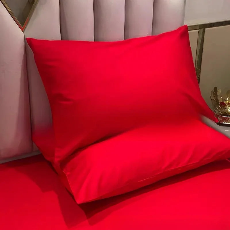 Solid Silk Pillowcases Decorative Luxury Cushion Cover Envelope Style Hair Skin Protect Standard Queen Size Pillow Case