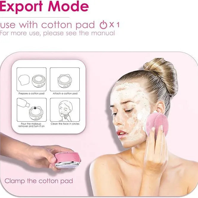 Electric Facial Cleaner 4 IN 1 Face Cleansing Brush 4 Level Electric Exfoliating Spin Cleanser Device EMS Waterproof Deep Clean