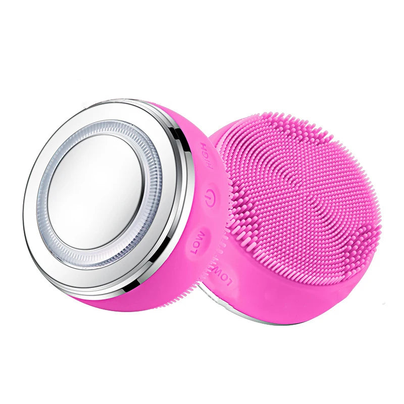 Electric Facial Cleaner 4 IN 1 Face Cleansing Brush 4 Level Electric Exfoliating Spin Cleanser Device EMS Waterproof Deep Clean