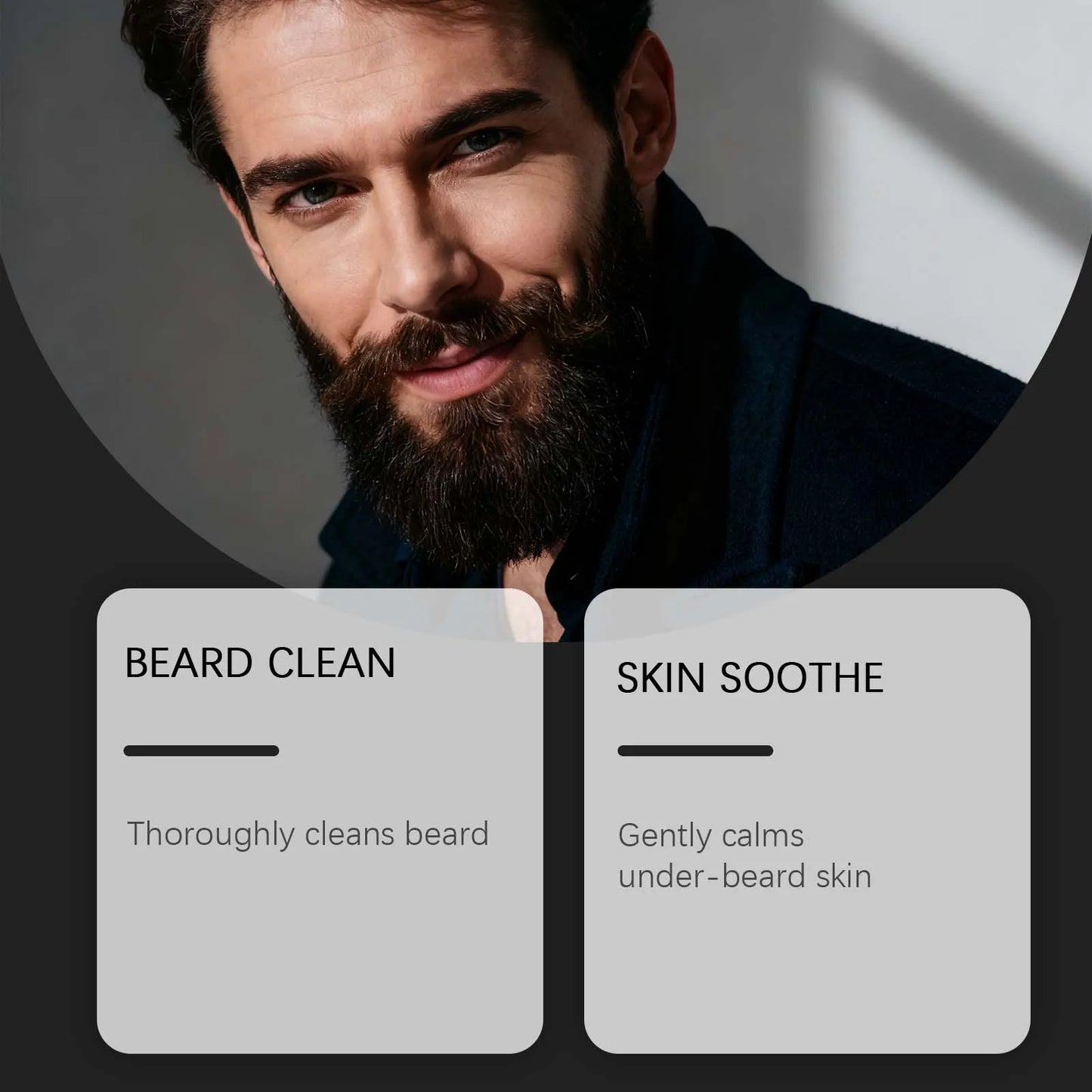 Natural Plant Extract Hair Care Set For Men 2in1 Shampoo&Care Oil&Balm Beard Kit Refreshing Smoothing Soften Beard Care