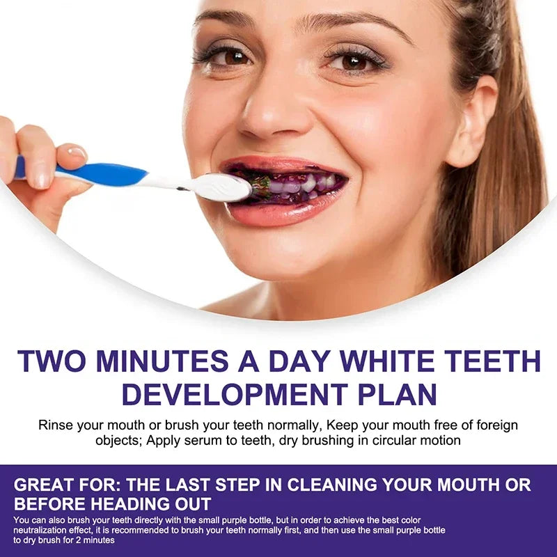 V34 Purple Teeth Whitening Toothpaste Remove Plaque Stains Cleaning Oral Hygiene Dental Bleach Tools Fresh Breath Beauty Health
