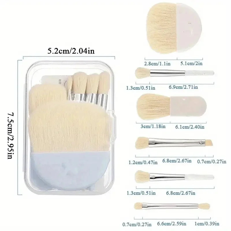 6-Piece Mini Makeup Brush Set with Box