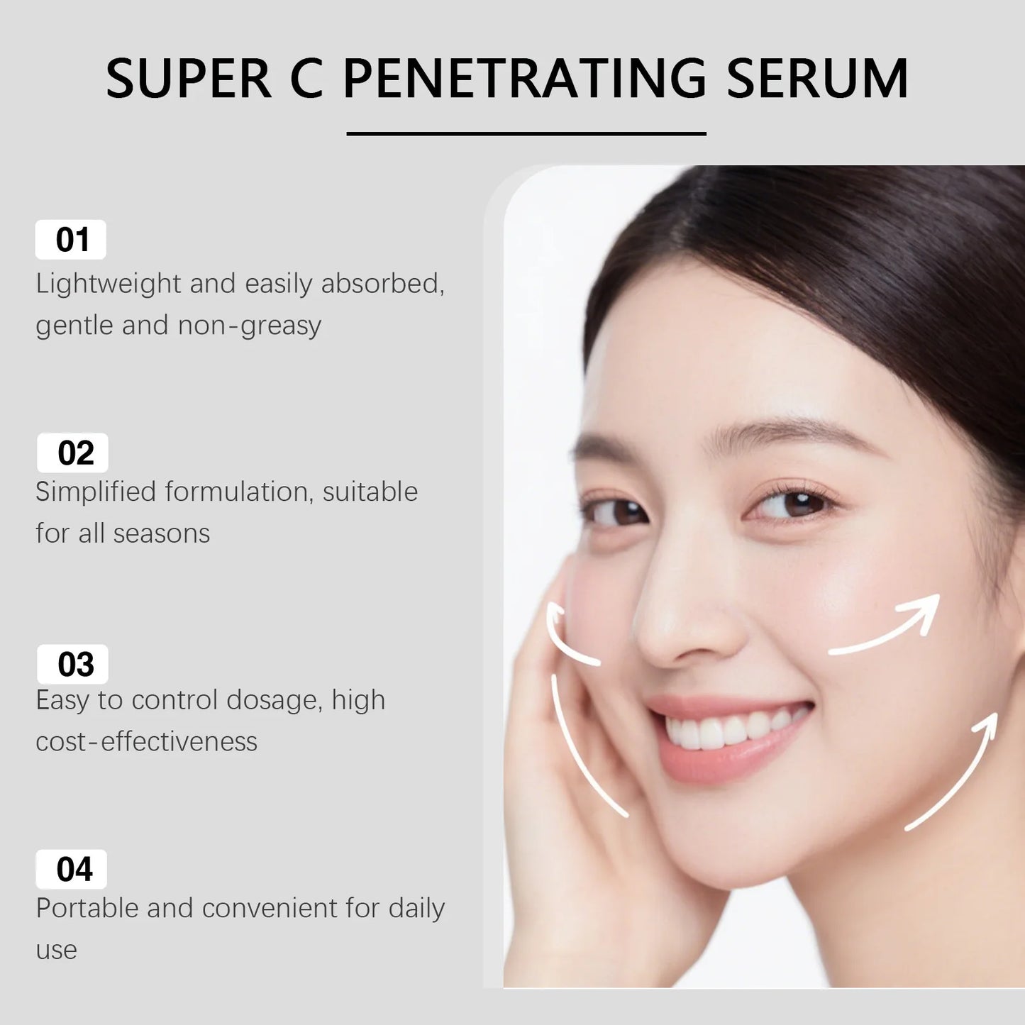 Vitamin C Facial Essence Glowing Skin Fade Fine Lines Spots Pore Shrinking Brightening Lightining Hydrating Firming Face Serum