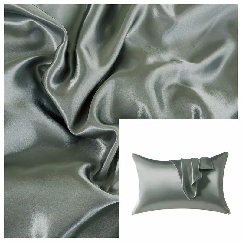 Pure Emulation Silk Satin Pillowcase Soft Hair Beauty Pillow Cover For Bed Sleep Pillow Case Home Decor Queen