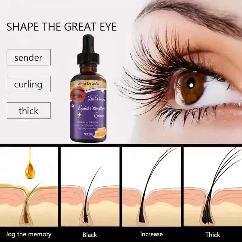 Water Ice Levin Bee Venom Eyelash Strengthen Serum with Retinol & Honey, Deeply Moisturizes, Gentle for All Hair Types, 30g