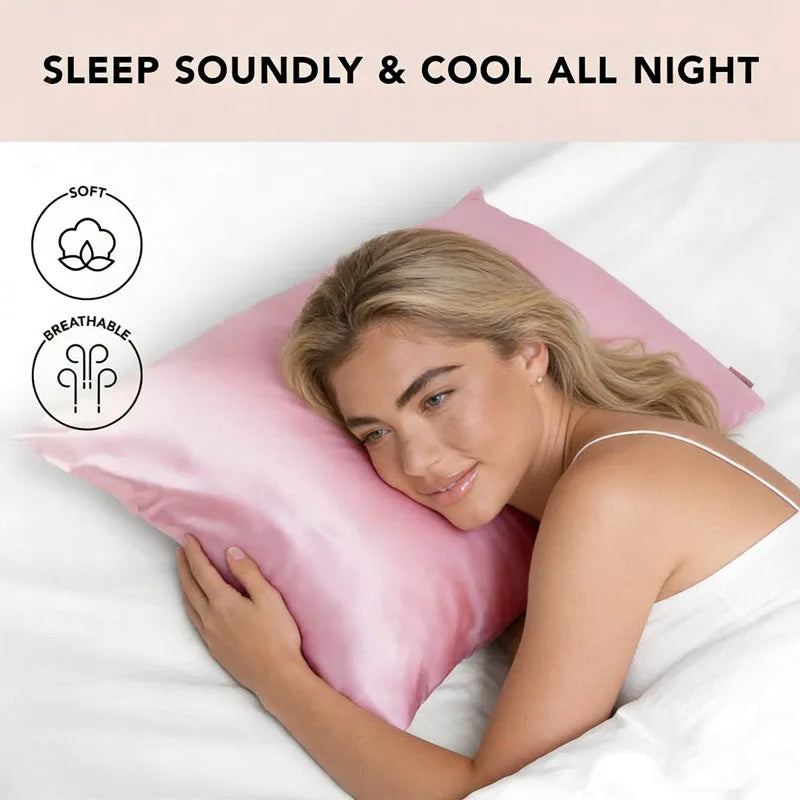 Pure Emulation Silk Satin Pillowcase Soft Hair Beauty Pillow Cover For Bed Sleep Pillow Case Home Decor Queen