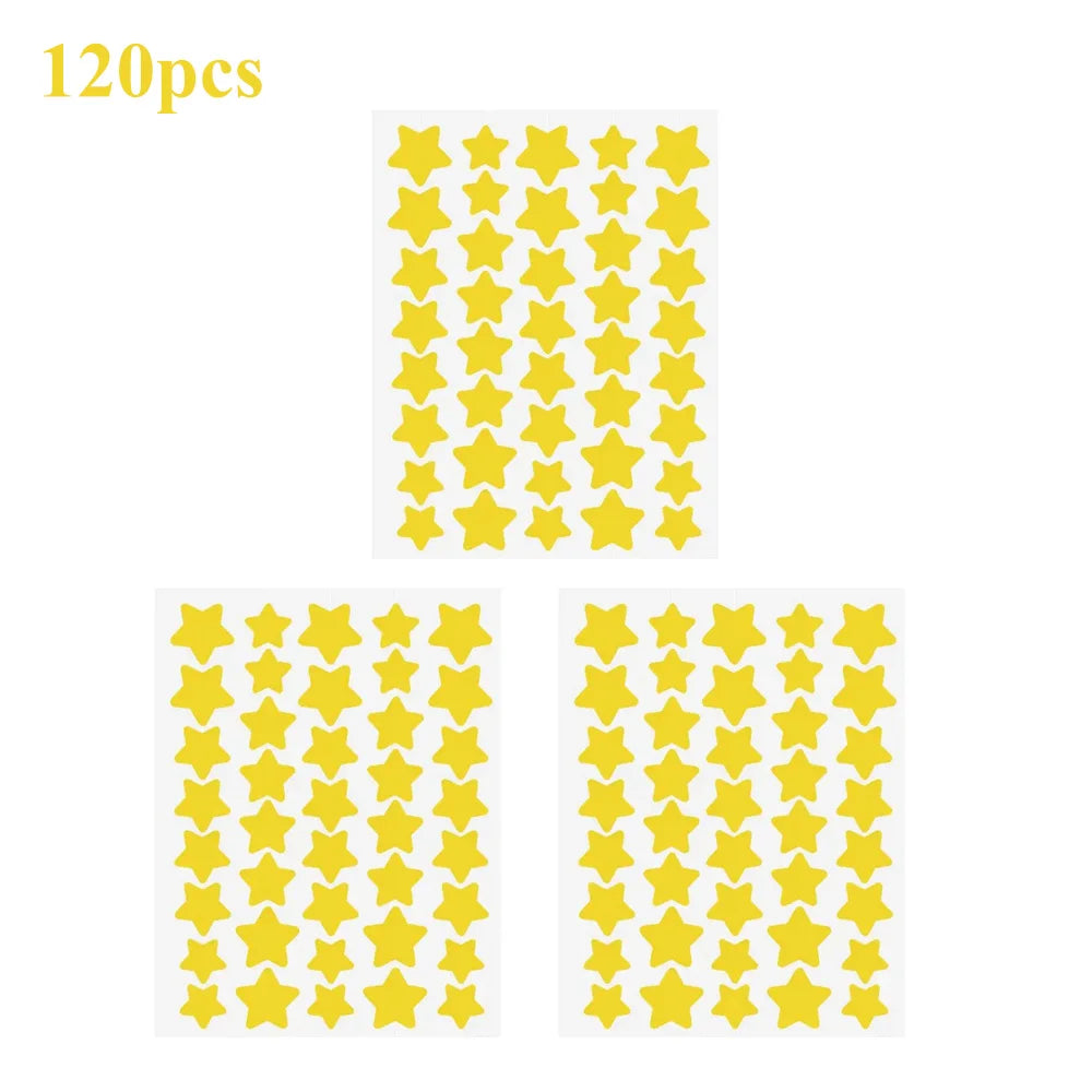 120pcs/280pcs Star Colorful PE Pimple Patches Cute Star Shaped Pimple Cover Sticker Invisible Pimple Cover Removal Pimple Patch