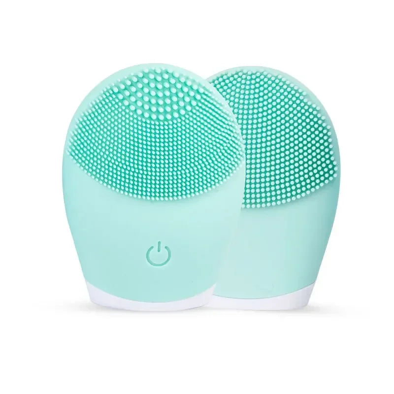Electric Facial Cleansing Brush Silicone Ultrasonic Vibration Deep Pores Blackhead Cleaning Skin Massager
