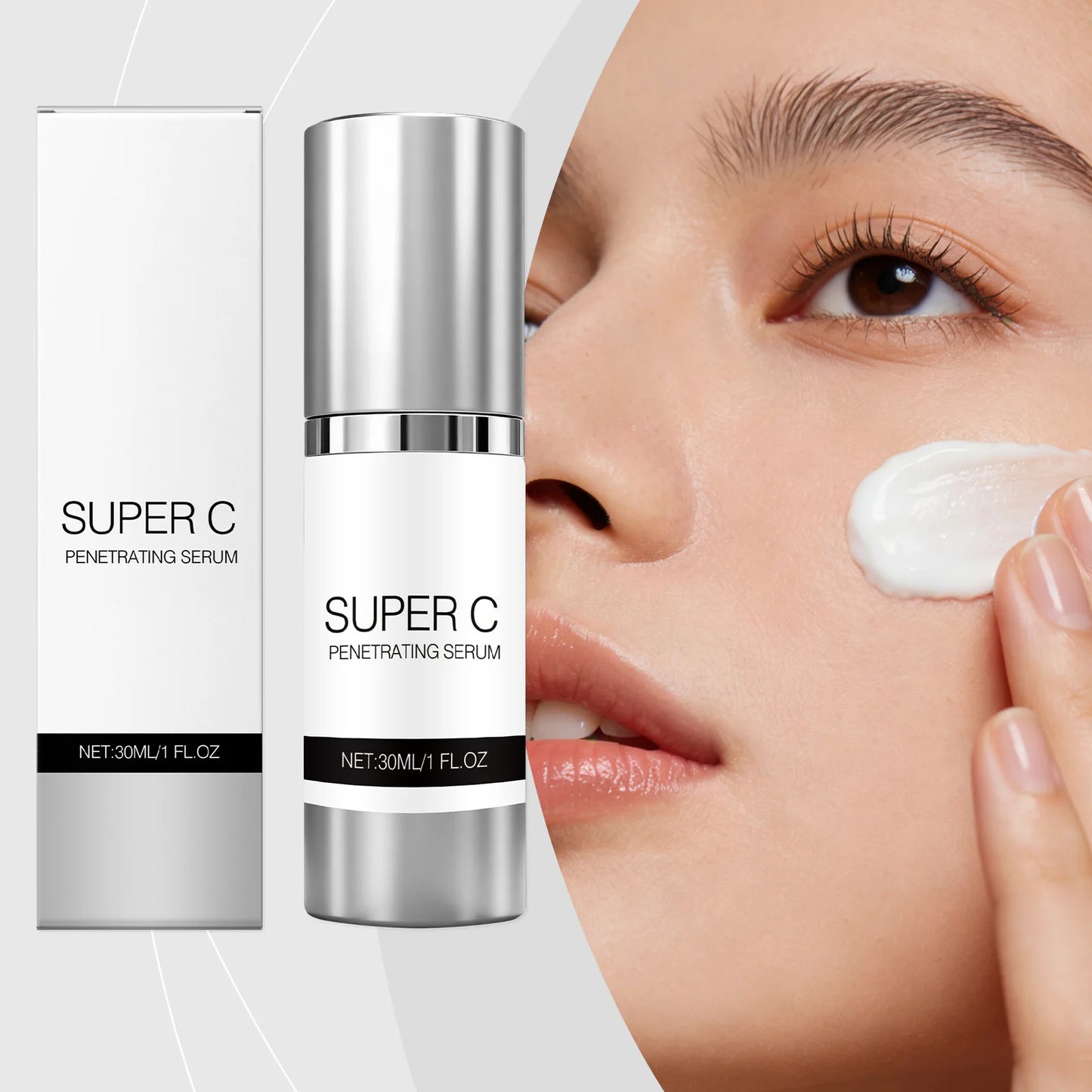 Vitamin C Facial Essence Glowing Skin Fade Fine Lines Spots Pore Shrinking Brightening Lightining Hydrating Firming Face Serum