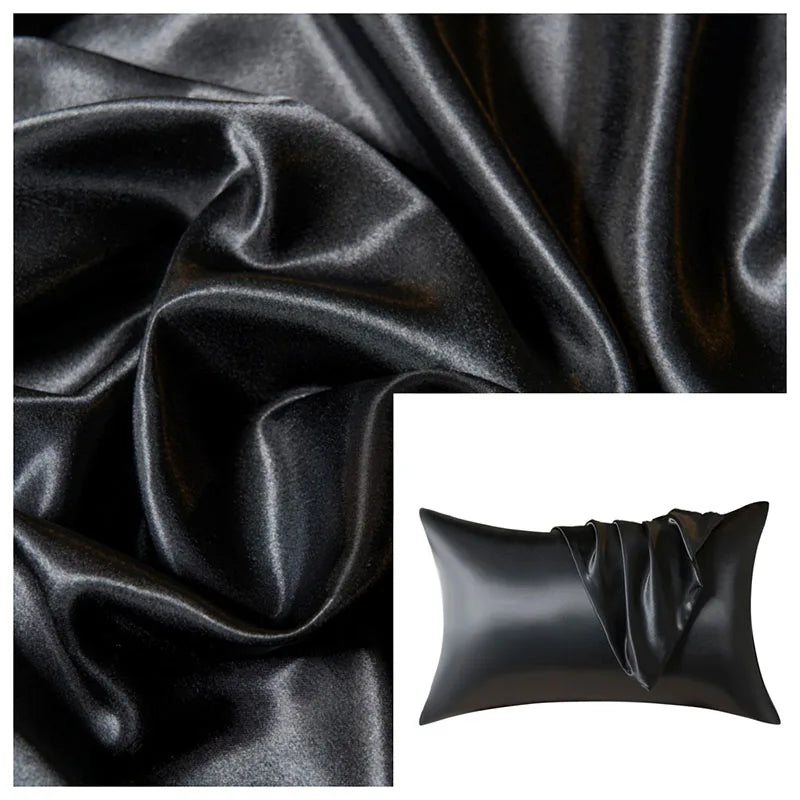 Pure Emulation Silk Satin Pillowcase Soft Hair Beauty Pillow Cover For Bed Sleep Pillow Case Home Decor Queen