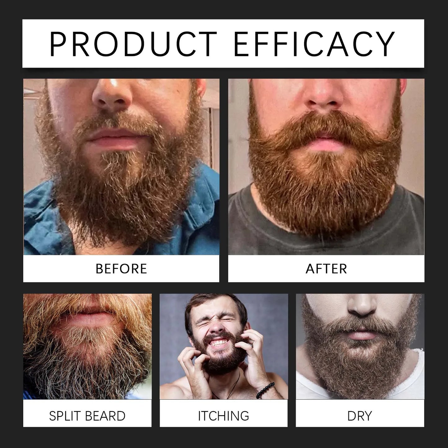 Natural Plant Extract Hair Care Set For Men 2in1 Shampoo&Care Oil&Balm Beard Kit Refreshing Smoothing Soften Beard Care