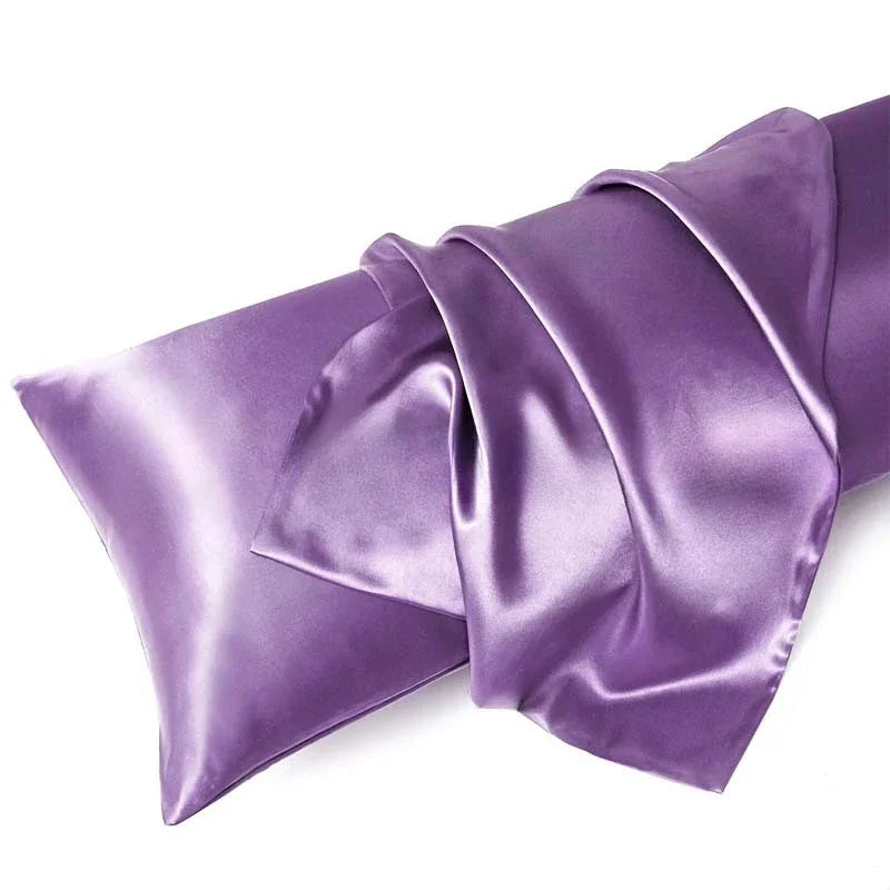 Solid Silk Pillowcases Decorative Luxury Cushion Cover Envelope Style Hair Skin Protect Standard Queen Size Pillow Case