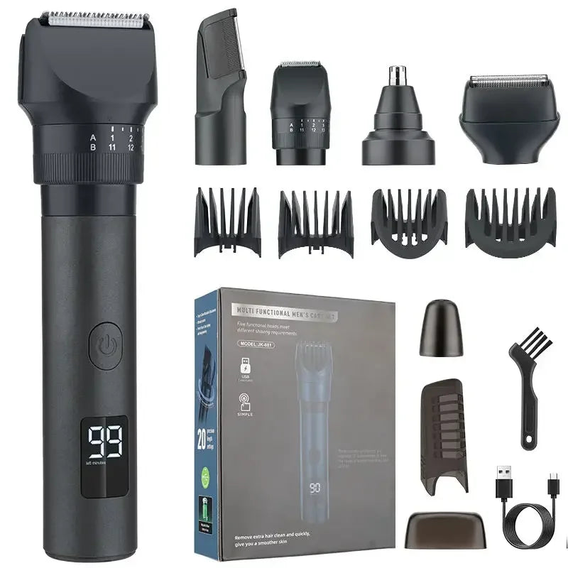 Beard Trimmer for Men Professional Electric Foil Shaver & Hair Clippers, 5-in-1 Mens Grooming Kit Body Shaver Groomer Waterproof