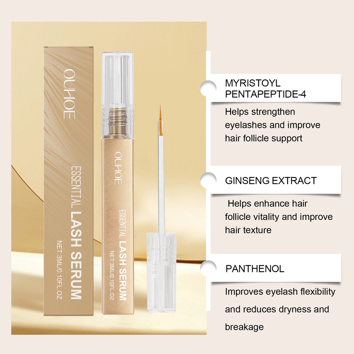Eyelash Growth Serum Nourishing Lashes Eyebrow Enhancer Natural Fuller Booster Longer Thicker Lengthening Charming Eye Cosmetics