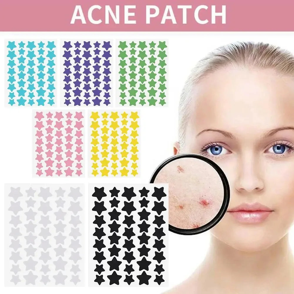 120pcs/280pcs Star Colorful PE Pimple Patches Cute Star Shaped Pimple Cover Sticker Invisible Pimple Cover Removal Pimple Patch