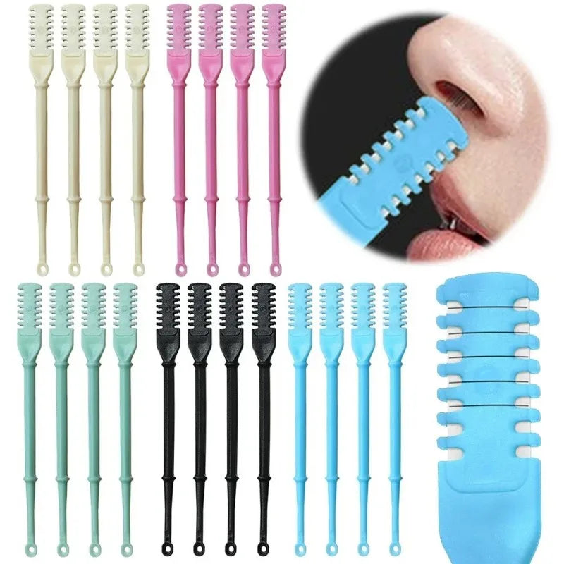 Manual Nose Hair Trimmer Set Double-Head Nose Hair Shaver for Men & Women Painless Nostril Hair Removal Tool
