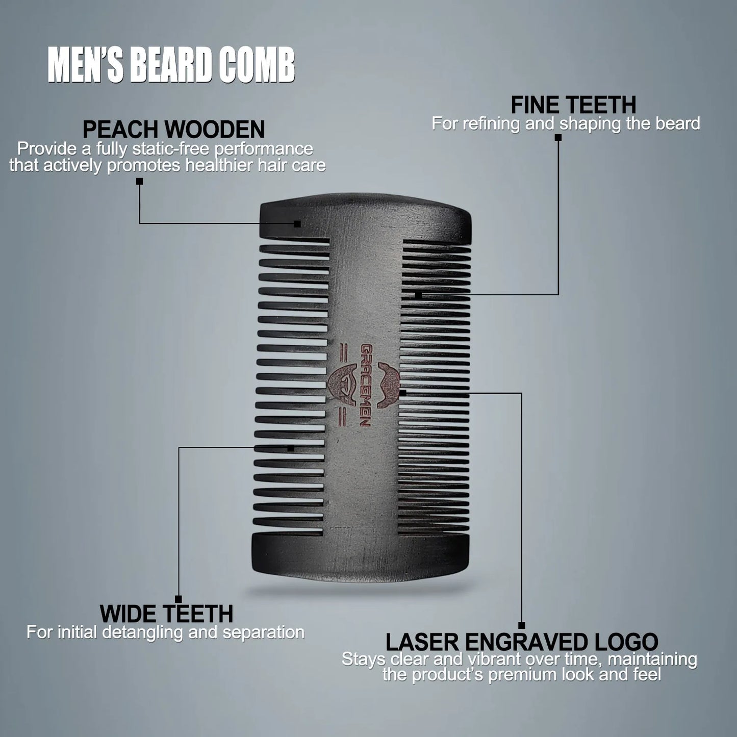 Gracemen Beard Kit - Grooming Set for Men - Beard Template & Brush & Comb & Case & Straight Razor & Scissors & Travel Bag