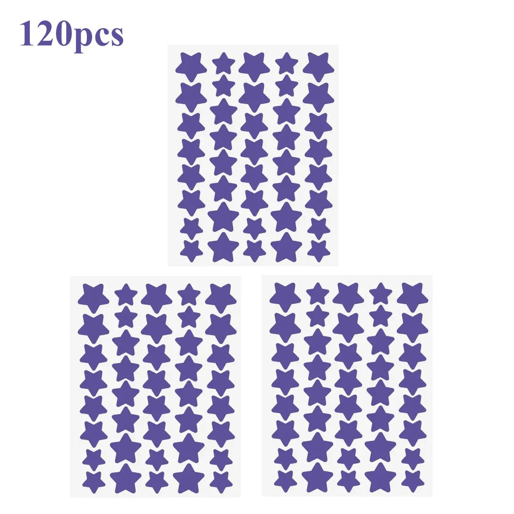 120pcs/280pcs Star Colorful PE Pimple Patches Cute Star Shaped Pimple Cover Sticker Invisible Pimple Cover Removal Pimple Patch