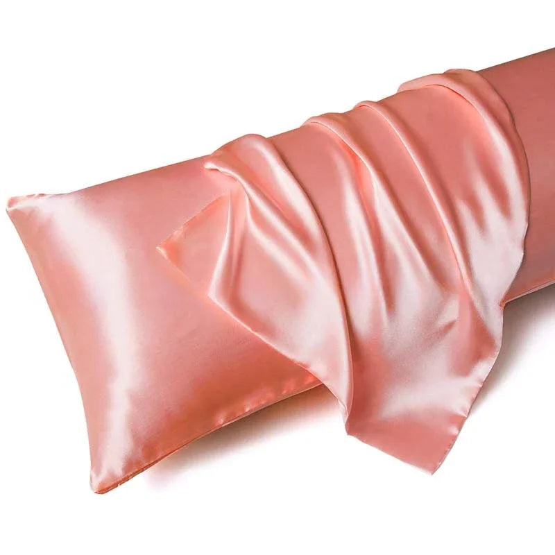 Solid Silk Pillowcases Decorative Luxury Cushion Cover Envelope Style Hair Skin Protect Standard Queen Size Pillow Case