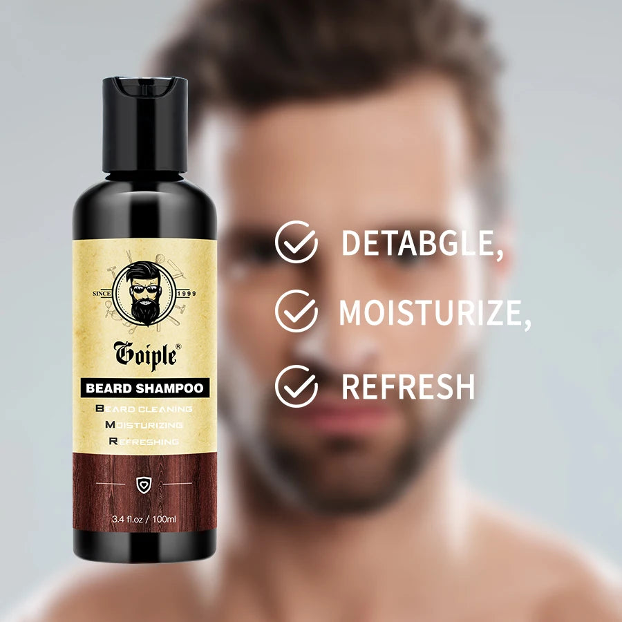 Beard Growth Kit Anti Hair Loss Shampoo Filling Pen Balm Nourish Moisturizer Moustache Volumizing Conditioner Beard Care Product