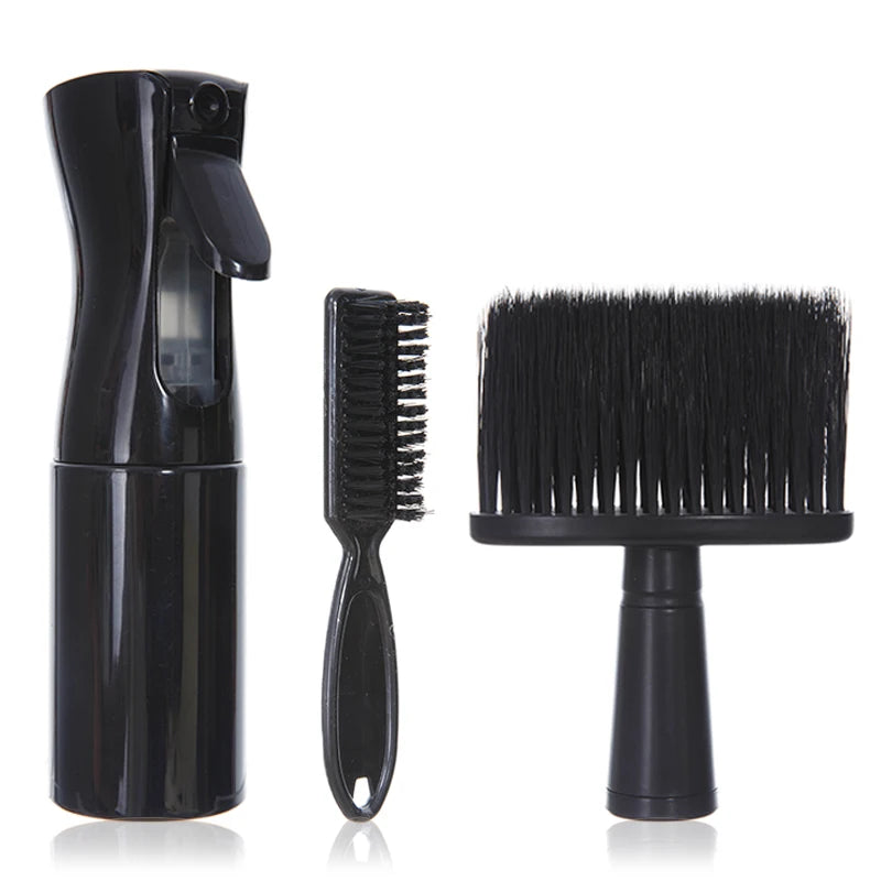 3pcs/set Haircut Kit Beard Shaving Brush Neck Duster with Mist Water Spray Bottle Portable Beard Hair Styling Accessories Salon