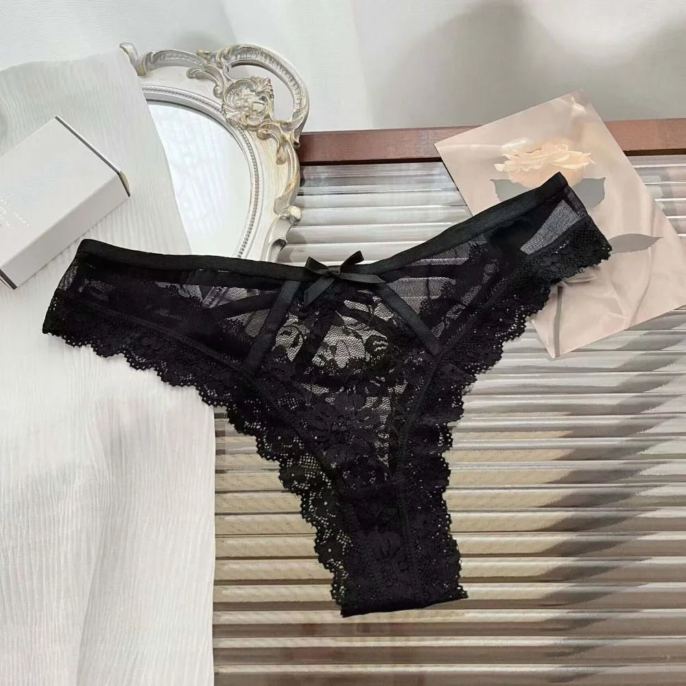 Breathable Patchwork Mesh Floral Bowknot Panties