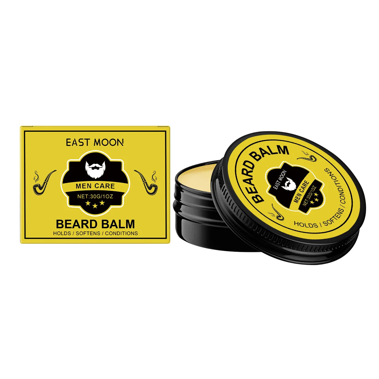 Natural Plant Extract Hair Care Set For Men 2in1 Shampoo&Care Oil&Balm Beard Kit Refreshing Smoothing Soften Beard Care