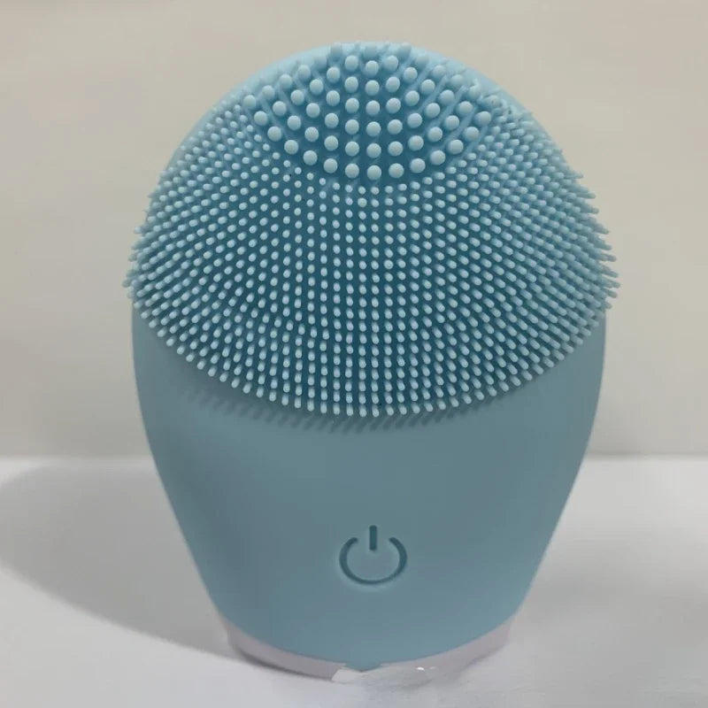 Electric Facial Cleansing Brush Silicone Ultrasonic Vibration Deep Pores Blackhead Cleaning Skin Massager