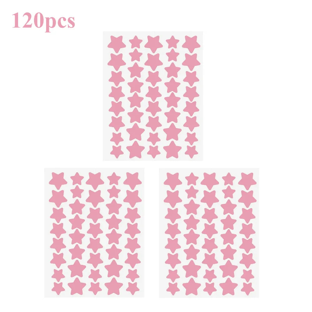 120pcs/280pcs Star Colorful PE Pimple Patches Cute Star Shaped Pimple Cover Sticker Invisible Pimple Cover Removal Pimple Patch
