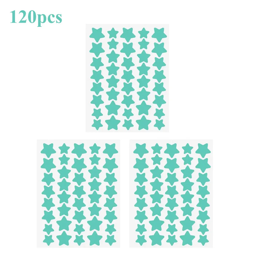 120pcs/280pcs Star Colorful PE Pimple Patches Cute Star Shaped Pimple Cover Sticker Invisible Pimple Cover Removal Pimple Patch