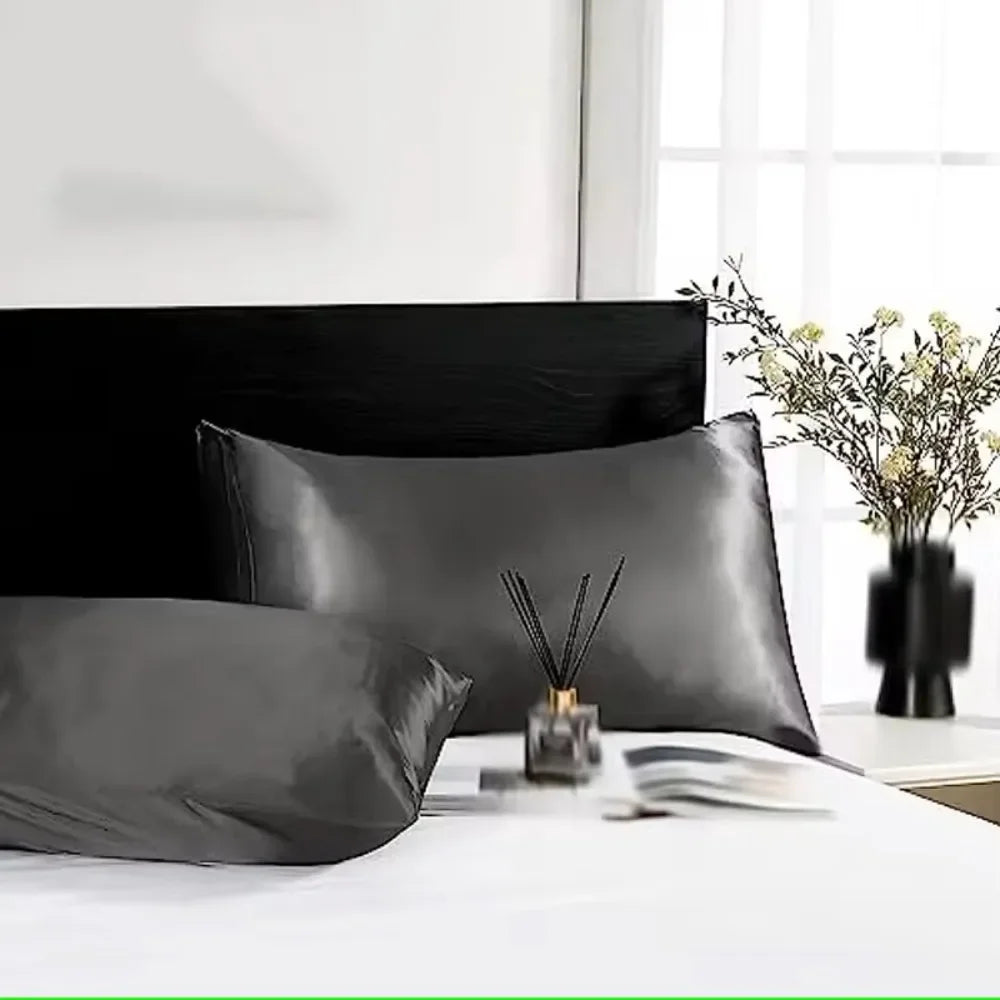 Silk Pillowcase Set of 2, Soft Breathable Mulberry Silk Pillow Cover for Hair and Skin, Luxury Zippered Pillow Case for