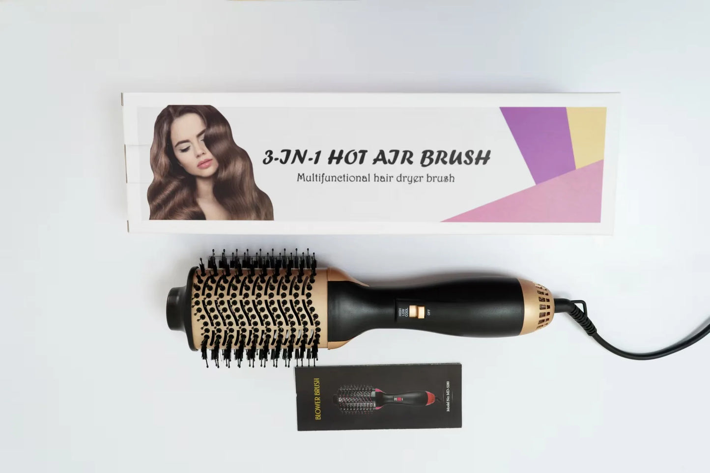Hot Air Brush Straightener Comb Anti-frizz Negative Ion Generator Straightening And Curling Blow Dryer Multifunctional Brush