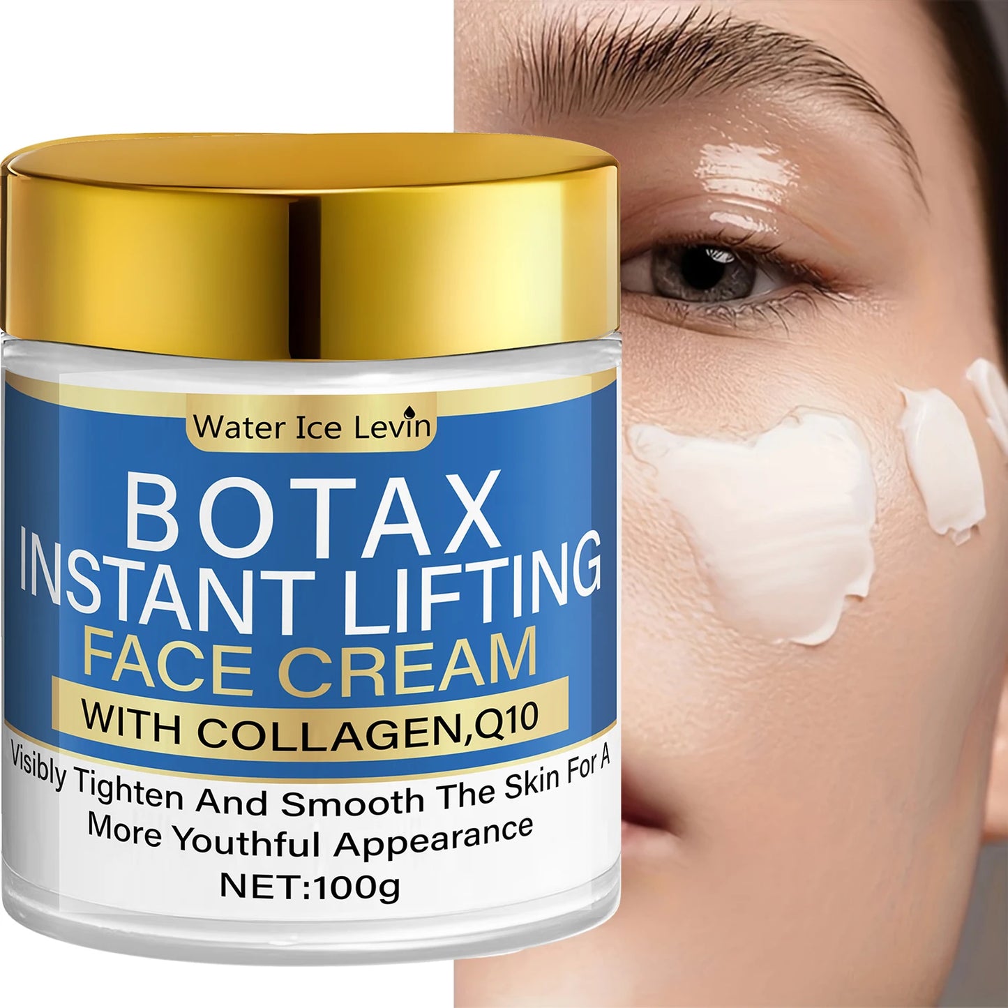 Crema Facial Lifting con Colágeno y Q10 100g, con Ceramidas, Efecto Tensor y Nutritivo, para una Piel Más Firme, Listo para Envi